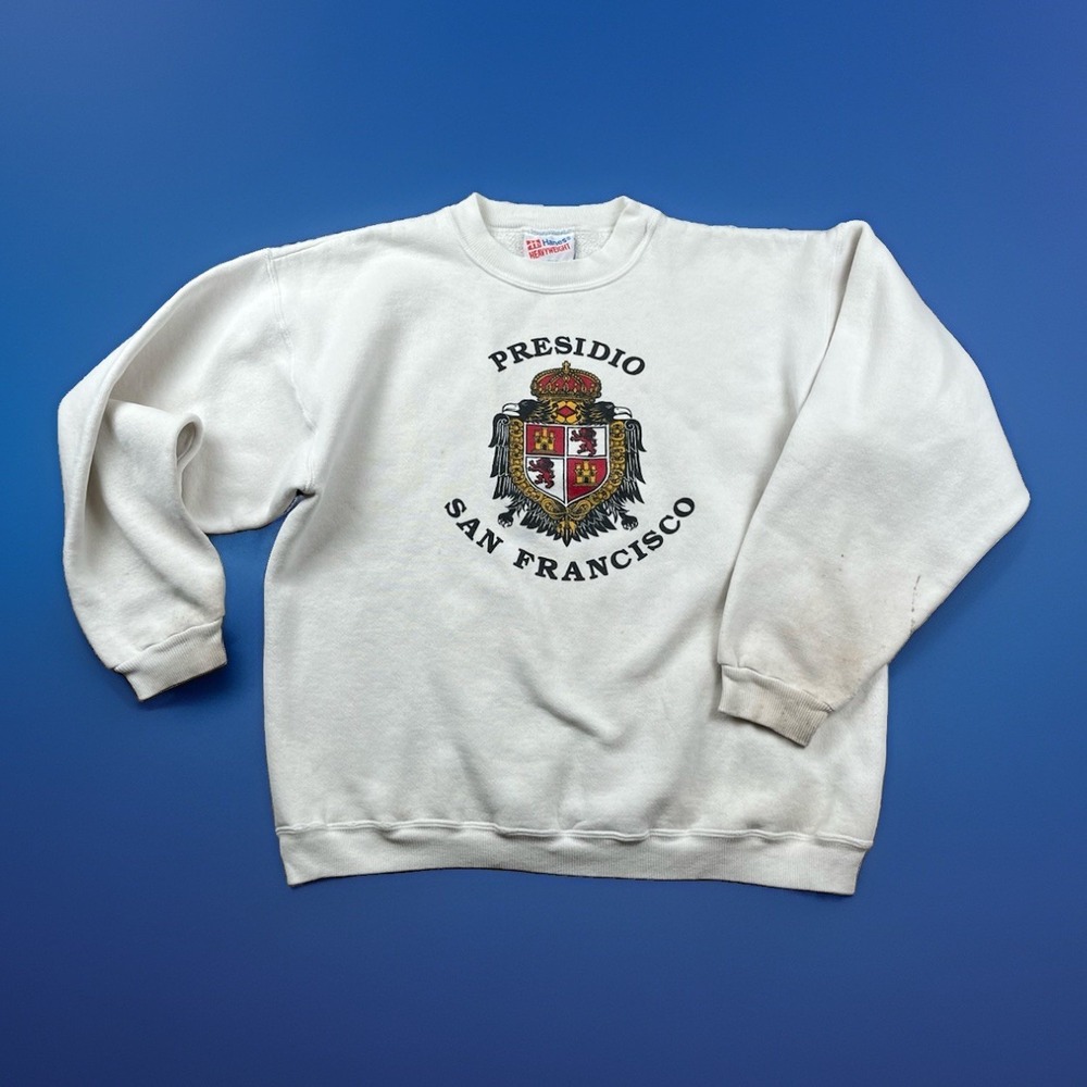 Vintage Presidio San Francisco Sweatshirt Size Medium White USA‎ Made Crewneck